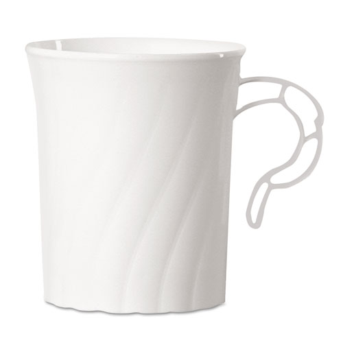 Classicware Plastic Mugs, 8 oz, White, 8/Pack, 24 Packs/Carton