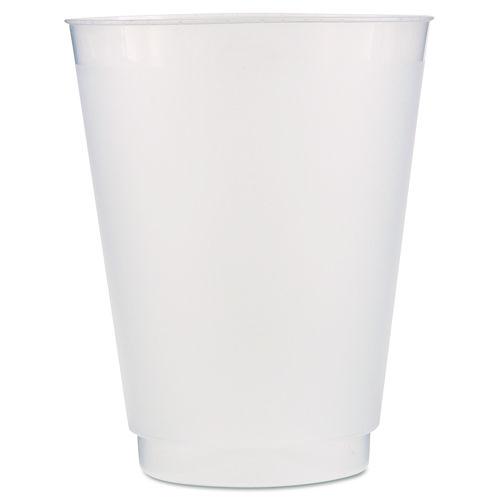 Front Flex Plastic Cups, 16 oz, Frosted, 25/Pack, 20 Packs/Carton