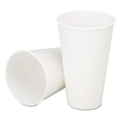7530006414592, SKILCRAFT Cold Beverage Cups, 12 oz, Paper, White with Logo, 2,500/Box