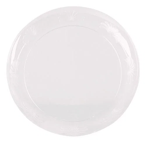 Designerware Plastic Plates, 10.25" dia, Clear, 8/Pack, 18 Packs/Carton