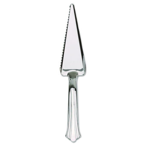 Heavyweight Plastic Cake Cutter, Silver, 40/Carton