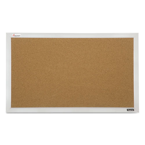 7195015679517, SKILCRAFT Cubicle Cork Board, 21.5" x 32", Tan Surface, Satin Aluminum Frame