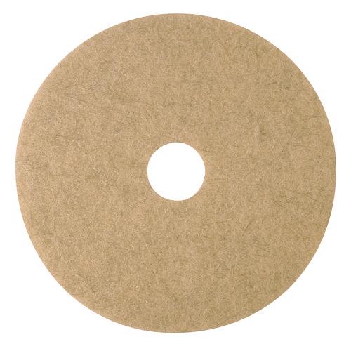 Ultra High-Speed Natural Blend Floor Burnishing Pads 3500, 19" Diameter, Tan, 5/Carton
