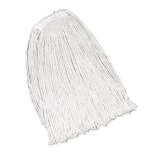 Economy Cotton Mop Heads, Cut-End, Ctn, WH, 32 oz, 1-in. White Headband, 12/CT