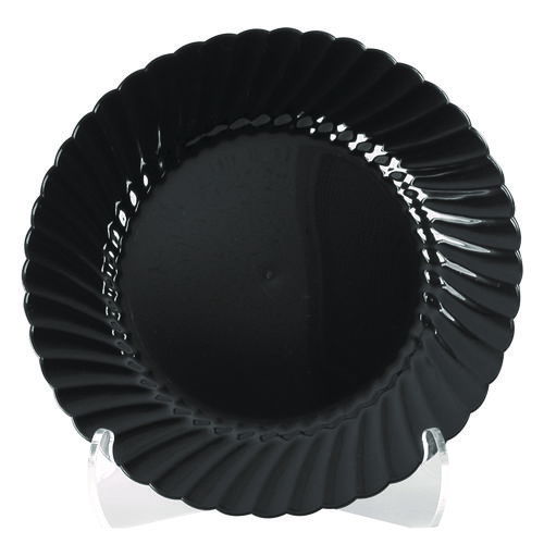 Classicware Plastic Plates, 7.5" dia, Black, 10/Pack, 18 Packs/Carton