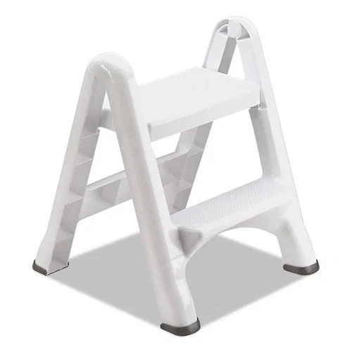 EZ Step 2-Step Folding Stool, 300 lb Capacity, 19.5 x 20.6 x 22.7, White, 3/Carton