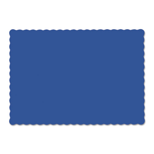 Solid Color Scalloped Edge Placemats, 9.5 x 13.5, Navy Blue, 1,000/Carton