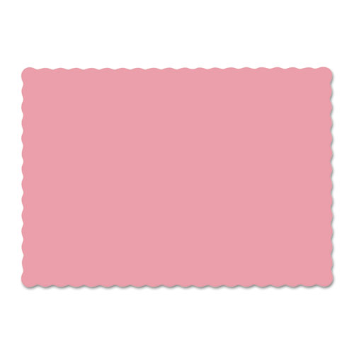 Solid Color Scalloped Edge Placemats, 9.5 x 13.5, Dusty Rose, 1000/Carton