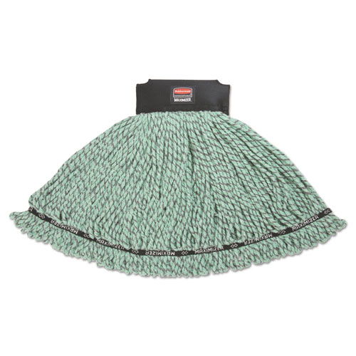 Maximizer Microfiber Mop Heads, Medium, Green, 6/Carton