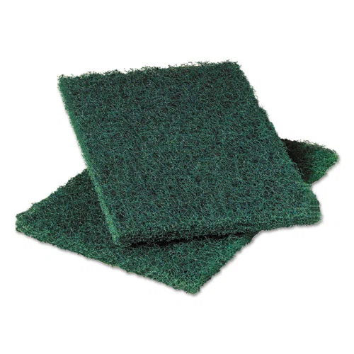 Heavy-Duty Scouring Pad 86, Green, 6 x 9, 6/Pack, 10 Packs/Carton