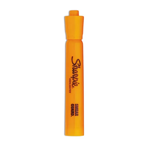 Tank Style Highlighters, Orange Ink, Chisel Tip, Orange Barrel, Dozen