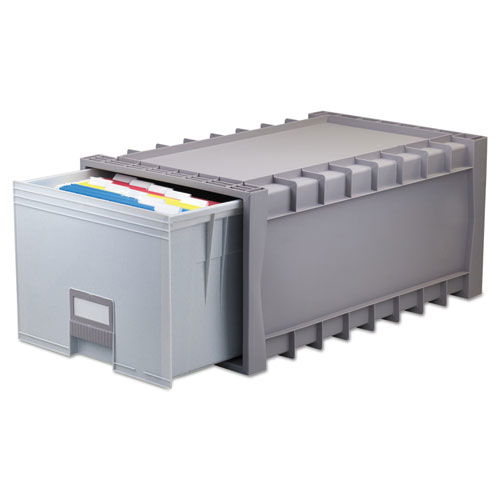 Archive Storage Drawers, Letter Files, 15.25" x 24" x 11.5", Gray
