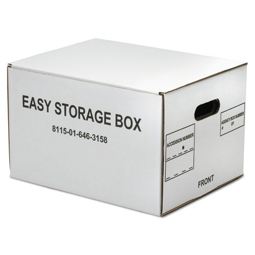 8115016463158, SKILCRAFT Easy Storage Box, Letter/Legal Files, 14.75" x 12" x 9.5", White, 12/Bundle