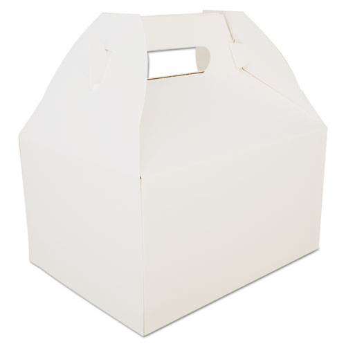 Carryout Barn Boxes, 9.06 x 7.06 x 5, White, Paper, 125/Carton