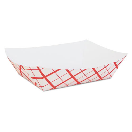 Paper Food Baskets, 5 lb Capacity, 8.48 x 5.86 x 2.09, Red/White, Paper, 500/Carton