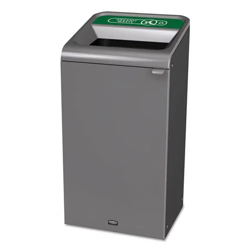 Configure Indoor Recycling Waste Receptacle, Organic Waste, 23 gal, Metal, Gray