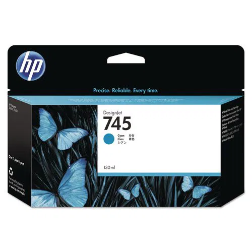 HP 745, (F9J97A) Cyan Original Ink Cartridge, 20/Carton