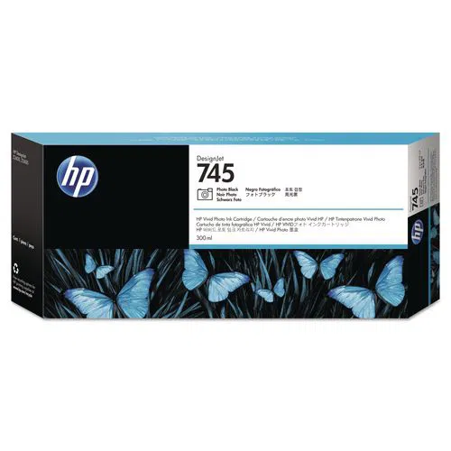 HP 745, (F9K04A) Photo Black Original Ink Cartridge, 5/Carton