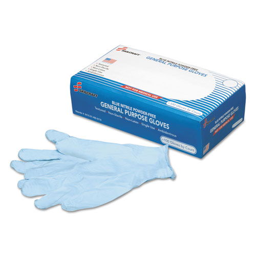 8415014920178, SKILCRAFT Nitrile General Purpose Gloves, Powder-Free, Large, 4 mil Thick, 9.5" Long, Blue, 100/Box