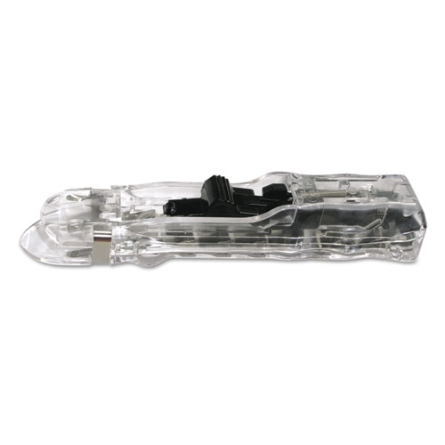 7510013174220, SKILCRAFT Clam Clip Dispenser, Medium, Clear/Silver, 8 Clips/Dispenser, 12 Dispensers/Pack