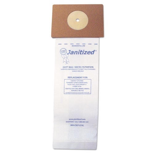 Vacuum Filter Bags Designed to Fit Nobles Lite Trac/Tennant Viper, 100/Carton