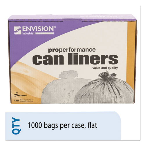 8105015171365, SKILCRAFT Trash Can Liner - High-Density, 16 gal, 8 mic, 24" x 33", Natural, 1,000/Carton