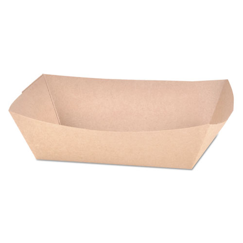 Eco Food Trays, 2.5 lb Capacity, 6.54 x 4.06 x 1.73, Brown, Paper, 500/Carton