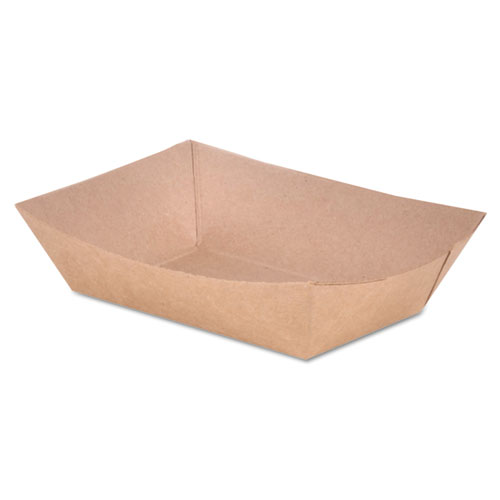 Eco Food Trays, 0.25 lb Capacity, 4 x 2.68 x 1.03, Brown, Paper, 1,000/Carton