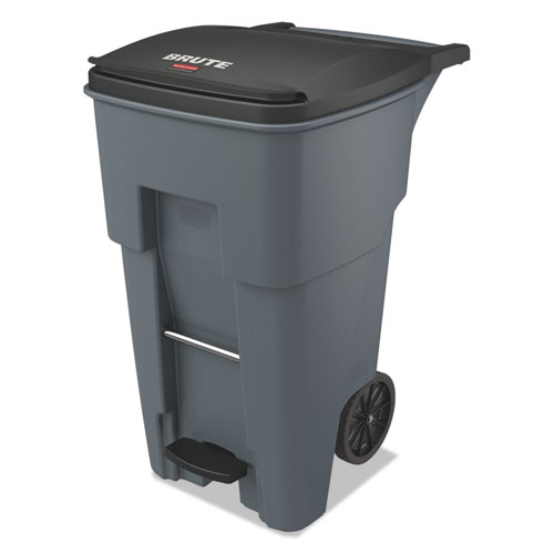 Brute Step-On Rollouts, 65 gal, Metal/Plastic, Gray