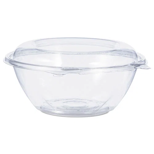 SafeSeal Tamper-Resistant, Tamper-Evident Bowls with Dome Lid, 24 oz, 7" Diameter x 3.1" h, Clear, Plastic, 150/Carton