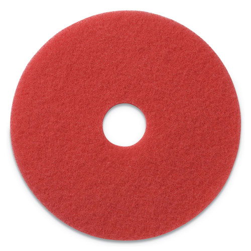 Buffing Pads, 13" Diameter, Red, 5/Carton