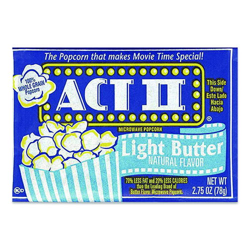Microwave Popcorn, Light Butter, 2.75 oz Bag, 36/Carton