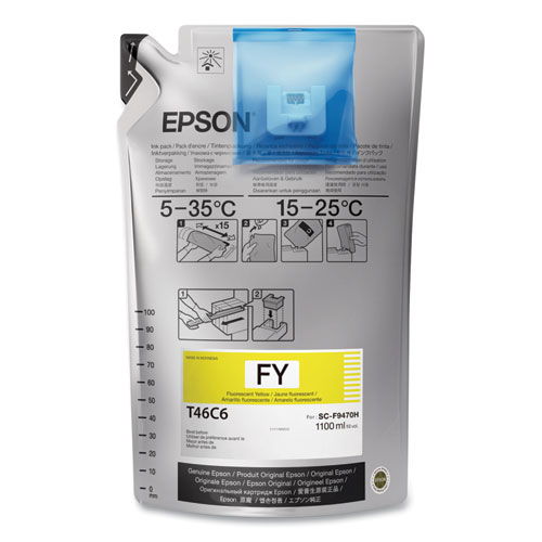 T46C620 (T46C) UltraChrome DS Ink Bag, Fluorescent Yellow, 2/Carton