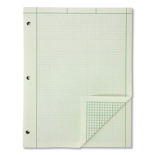 Evidence Engineer's Computation Pad, Cross-Section Quadrille Rule (5 sq/in, 1 sq/in), 200 Green-Tint 8.5 x 11 Sheets
