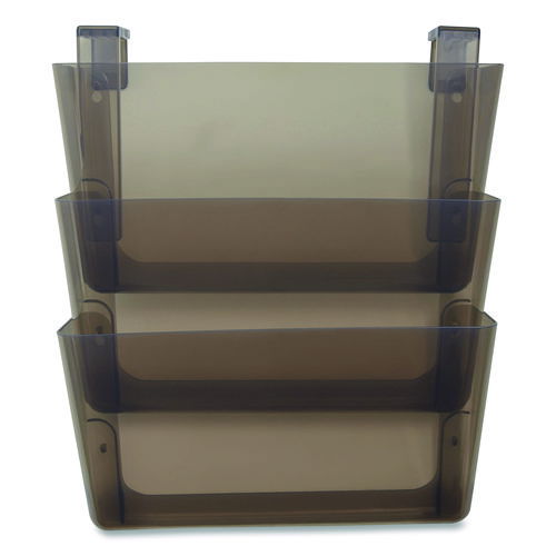 Unbreakable Plastic Wall File, 3 Sections, Letter Size, 13" x 3.74" x 15.03", Smoke