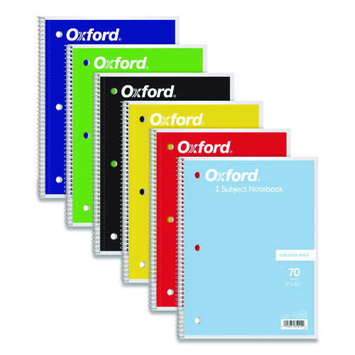 Coil-Lock Wirebound Notebook, 3-Hole Punch, Medium/College Rule, Randomly Assorted Cover Color, (70) 10.5 x 8 Sheets