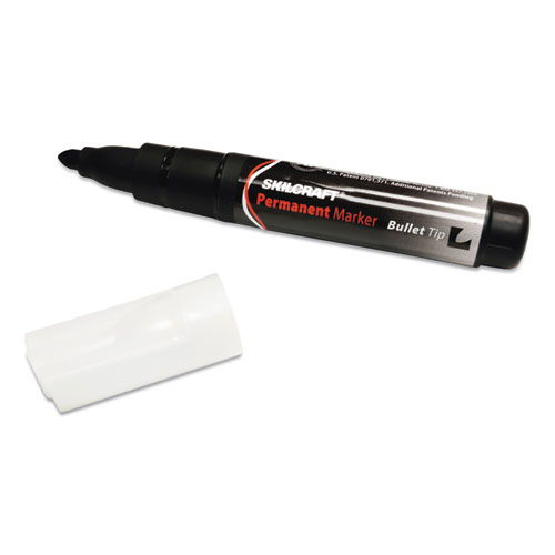 7520014244883, SKILCRAFT Bullet Tip Permanent Marker, Medium Bullet Tip, Black, Dozen