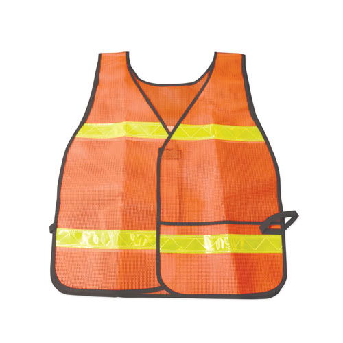 8415013940216, SKILCRAFT Safety Reflective Vest, Vinyl Coated Mesh, One Size Fits Most, Orange/Yellow