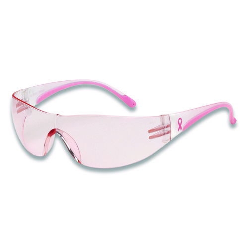 Eva Optical Safety Glasses, Scratch-Resistant, Pink Lens, Pink/Clear Frame