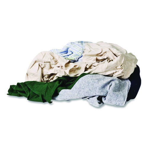 Reclaimed Color T-Shirt Rags, Assorted, 125/Box