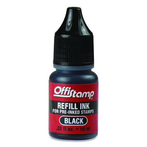 Refill Ink for Pre-Inked Stamps, 0.33 oz, Black