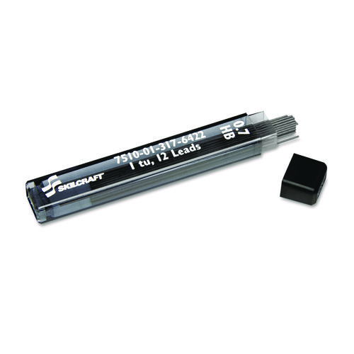 7510013176422, SKILCRAFT Lead Refill for Mechanical Pencil, 0.7 mm, HB, Black, 12/Tube