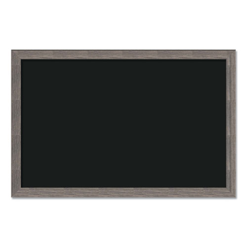 Magnetic Chalkboard with Rustic Frame, 36" x 24" (Actual Size: 35" x 23"), Black Surface, Brown Wood Frame