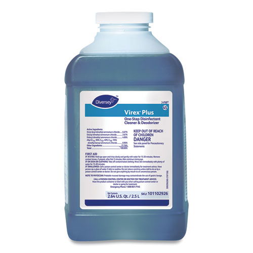 Virex Plus One-Step Disinfectant Cleaner, 2.5 L Bottle, 2/Carton