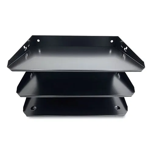 Steel Horizontal File Organizer, 3 Sections, Letter Size Files, 12 x 8.75 x 6, Black