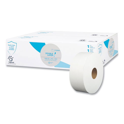 Heavenly Choice One-Ply Jumbo Bathroom Tissue, Septic Safe, 3.4" x 2,000 ft, White, 12 Rolls/Carton