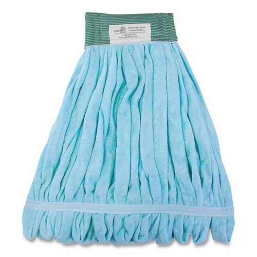 EchoFiber Microfiber Loop Mop, Medium, Split Microfiber, 14 x 14, 5" Headband, Blue