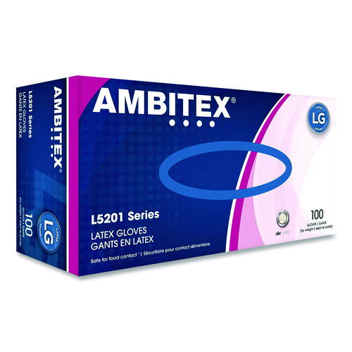 L5201 Series Powder-Free Latex Gloves, Large, 4 mil Thick, 9" Long, Cream, 100/Box
