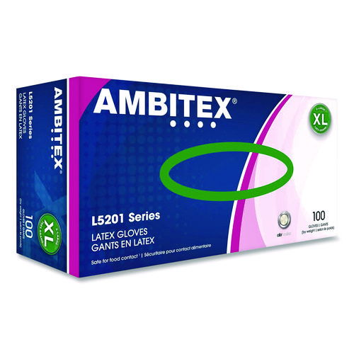 L5201 Series Powder-Free Latex Gloves, X-Large, 4 mil Thick, 9" Long, Cream, 100/Box