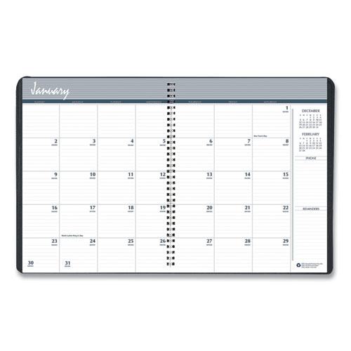 7510016828096, SKILCRAFT Monthly Appointment Planner, 8.75 x 6.88, Black Cover, 14-Month: Dec 2025 to Jan 2027